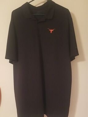 Nike Golf Black Polo with Orange Longhorn Emblem
